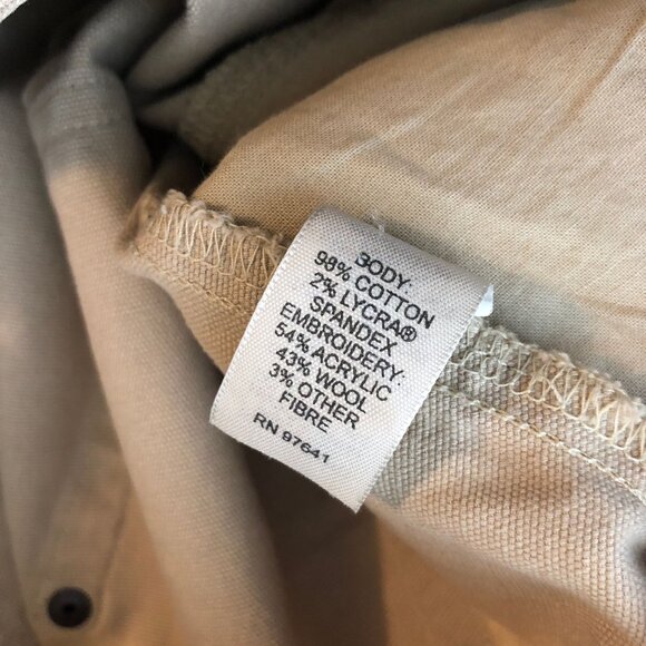 J. Jill Womens Floral Embroidered Khaki Skirt A Line Pockets Size 6P - Picture 6 of 6